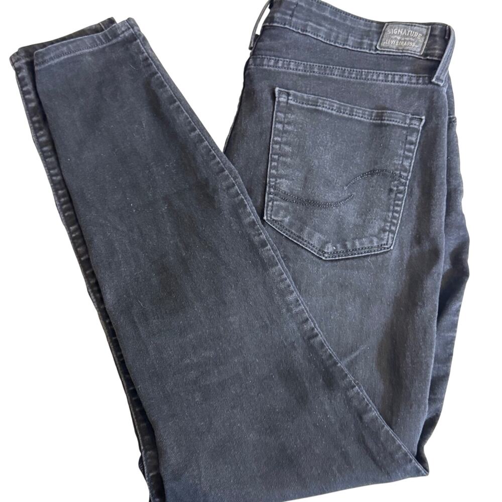 Levi's jeans Signature Levi Strauss black 5 pocket skinny stretch denim Sz 12 M